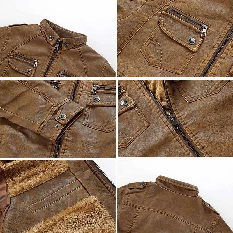 Vintage washed leather jacket - 23308