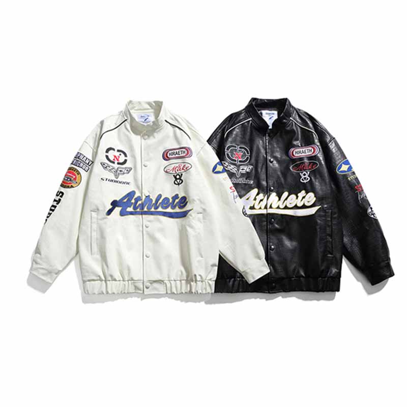 Embroidery Baseball Suit Motorcycle Jacket - 23128