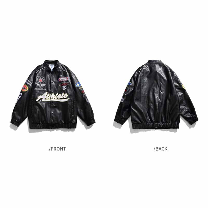 Embroidery Baseball Suit Motorcycle Jacket - 23128