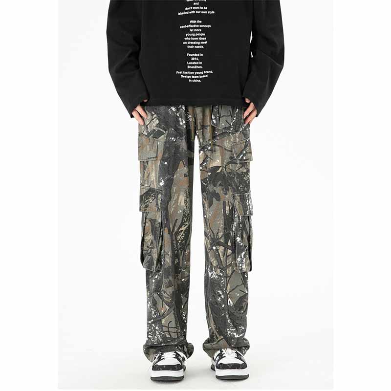 Retro Camouflage Multi-Pocket Cargo Pants - 23117