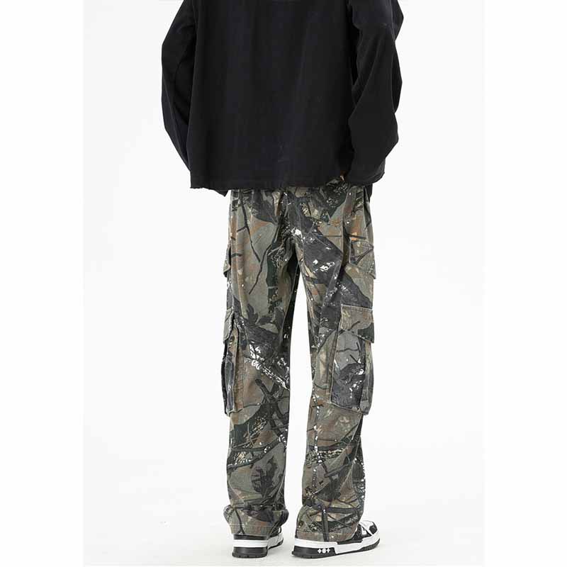 Retro Camouflage Multi-Pocket Cargo Pants - 23117