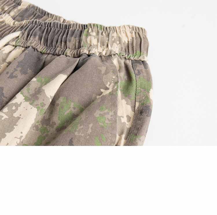 American Retro Camouflage Drawstring Elastic Straight Casual Pants - 23120