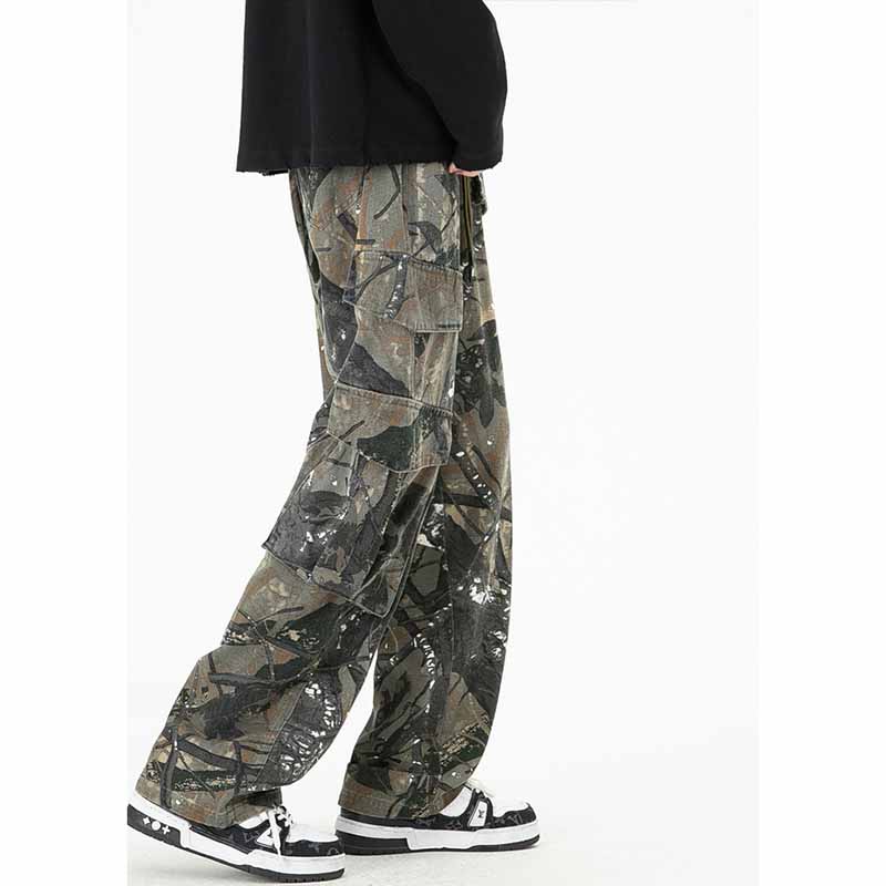 Retro Camouflage Multi-Pocket Cargo Pants - 23117