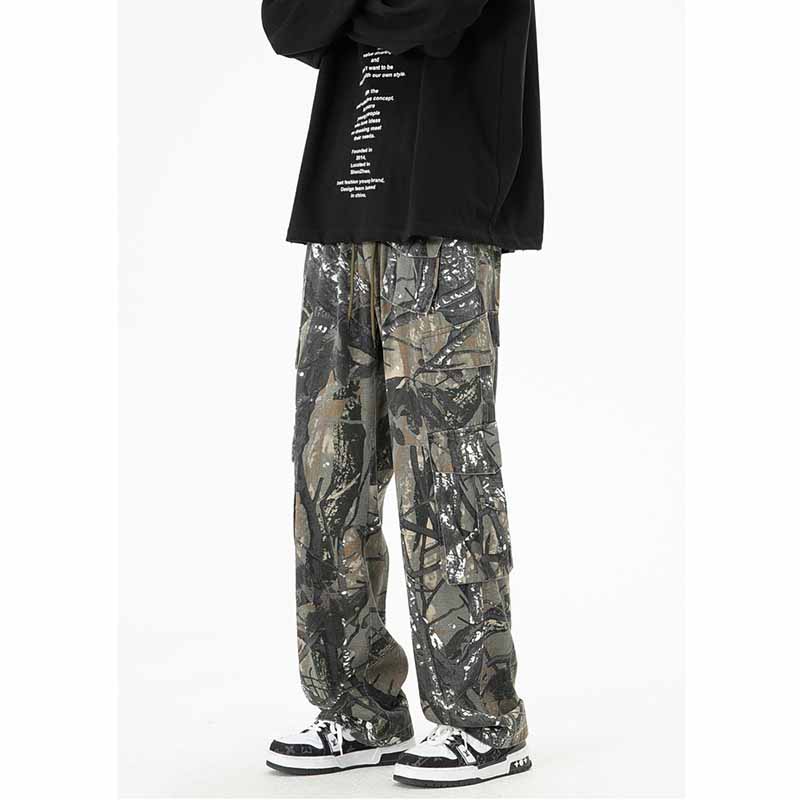 Retro Camouflage Multi-Pocket Cargo Pants - 23117