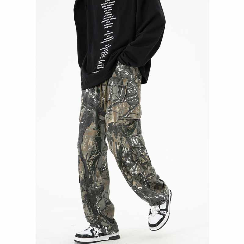 Retro Camouflage Multi-Pocket Cargo Pants - 23117