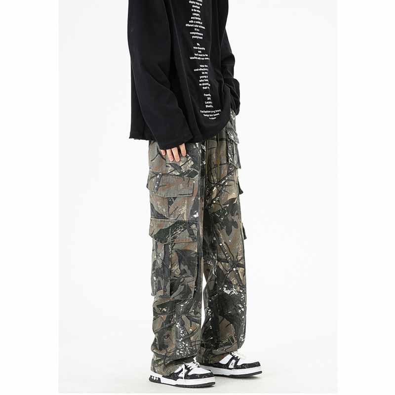 Retro Camouflage Multi-Pocket Cargo Pants - 23117