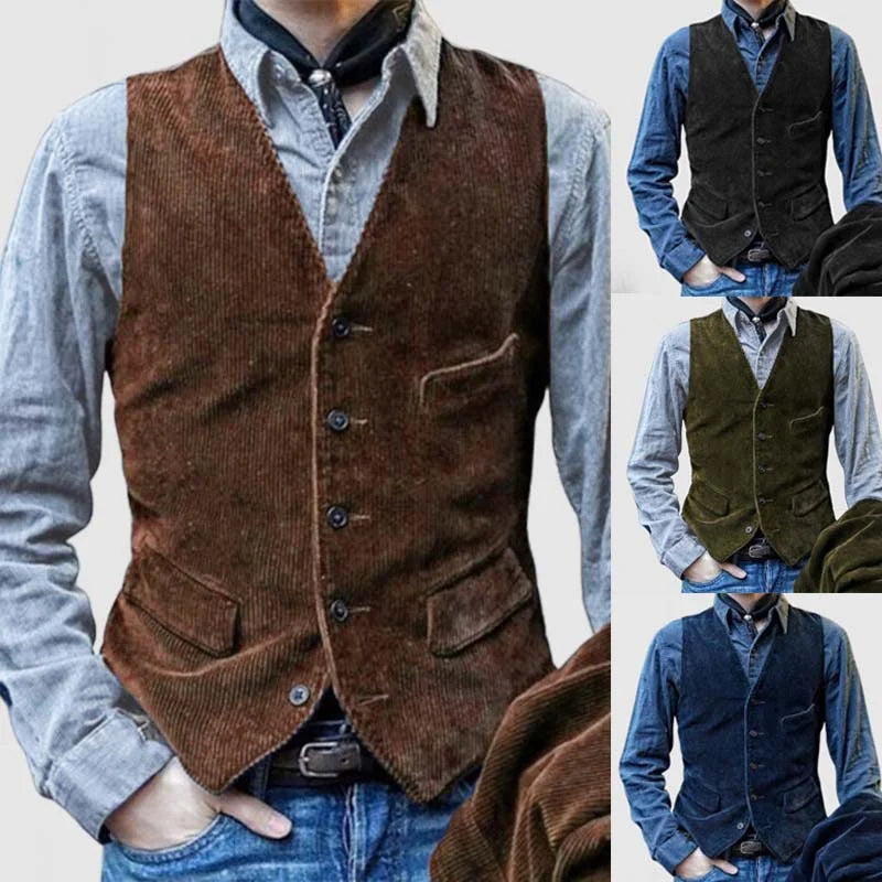 American retro corduroy vest - 23323