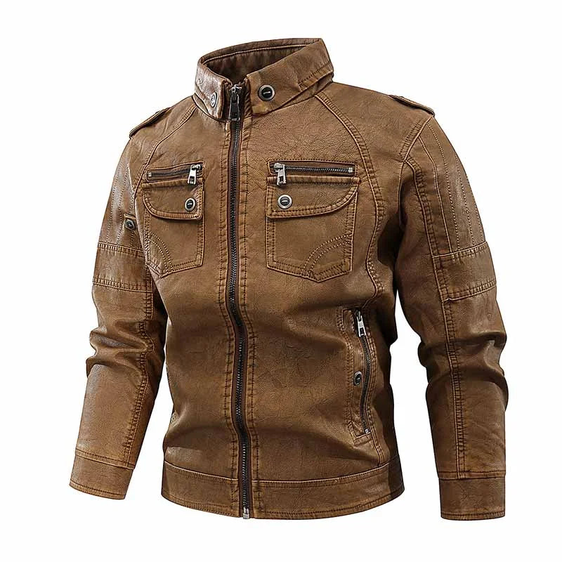 Vintage washed leather jacket - 23308