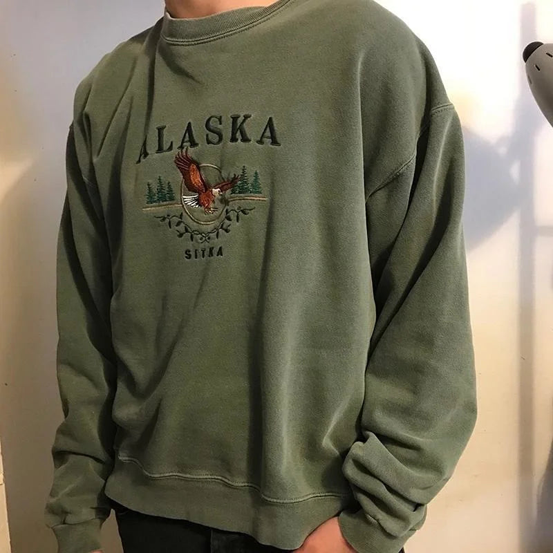 Men's Oversized Vintage Casual Sweatshirt - 23520