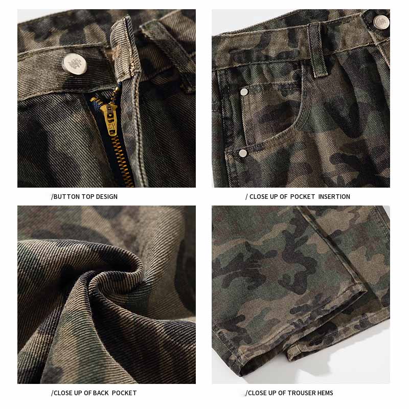 American Street Camouflage Straight Jeans - 23125