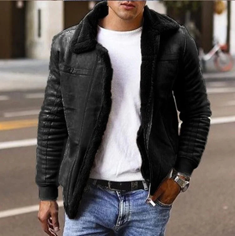 Men's nubuck leather jacket - 23311