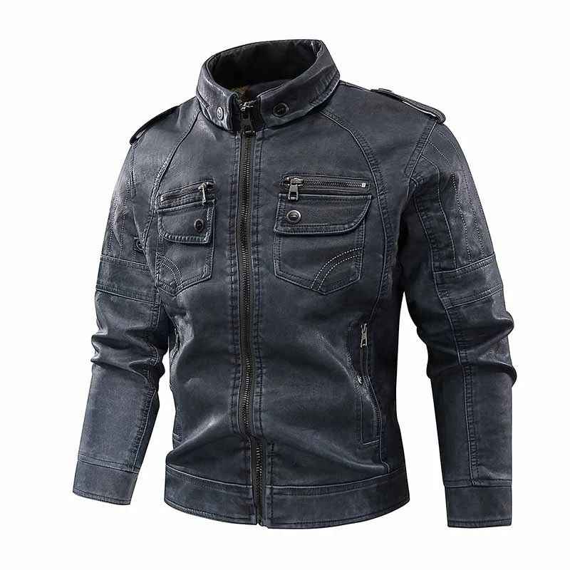 Vintage washed leather jacket - 23308