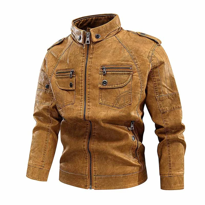 Vintage washed leather jacket - 23308