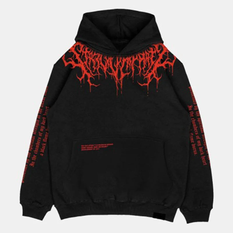 Evil Blood Oversize Large Pattern Hoodie - 23548