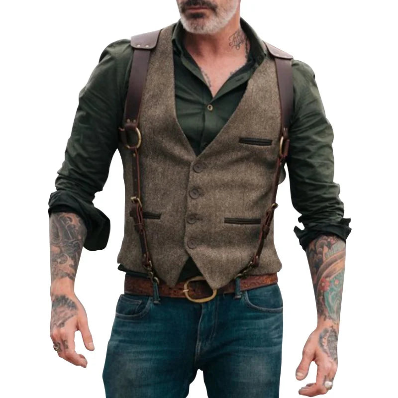 European and American retro men's vest - 23315