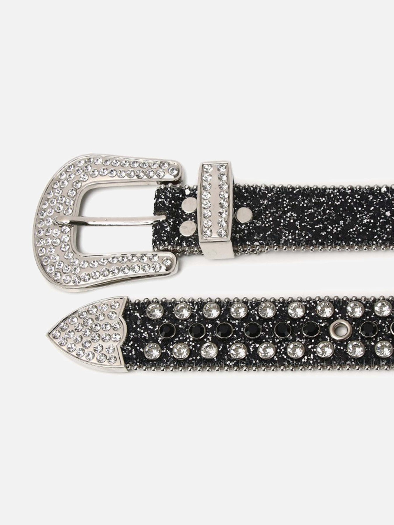 Studded Rhinestone Hip Hop Belt - 2347