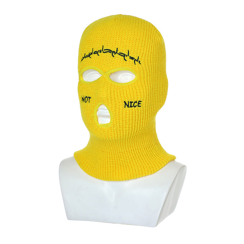 Retro Hip-hop Fun Knitted Warm Ear Protection Mask Headgear - 2361