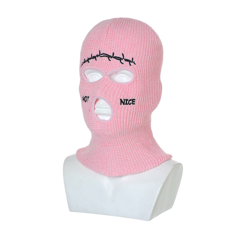 Retro Hip-hop Fun Knitted Warm Ear Protection Mask Headgear - 2361