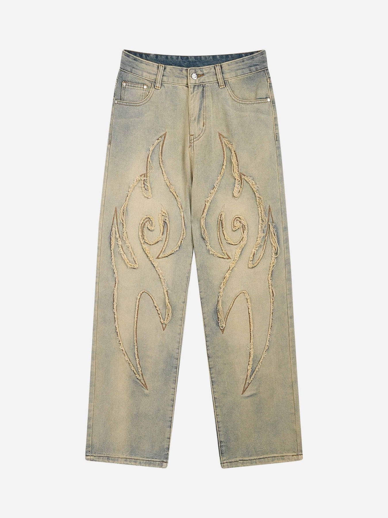 American Embroidered Straight-leg Jeans - 23181