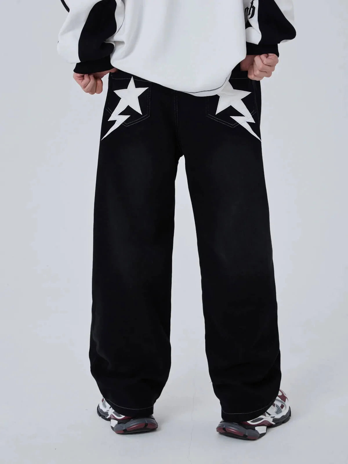 American High Street Star Embroidered Jeans-2216