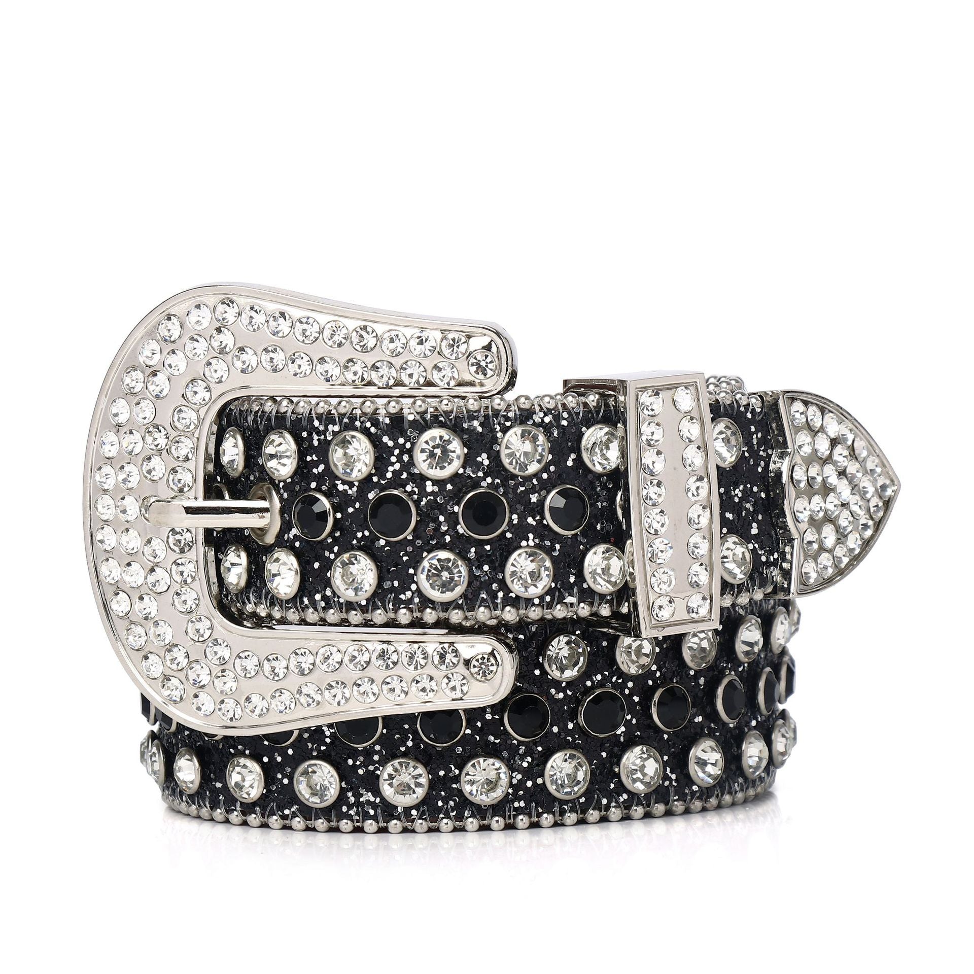 Studded Rhinestone Hip Hop Belt - 2347