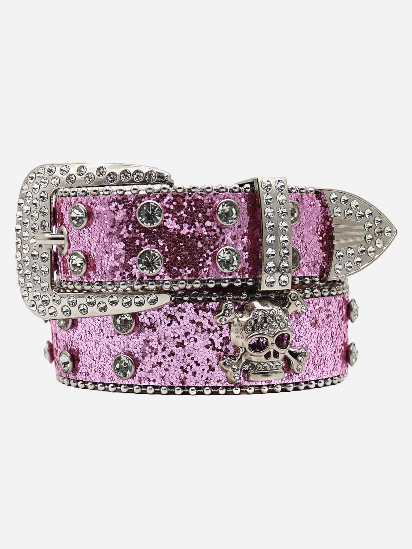 Rhinestone Skull Belt - 2349