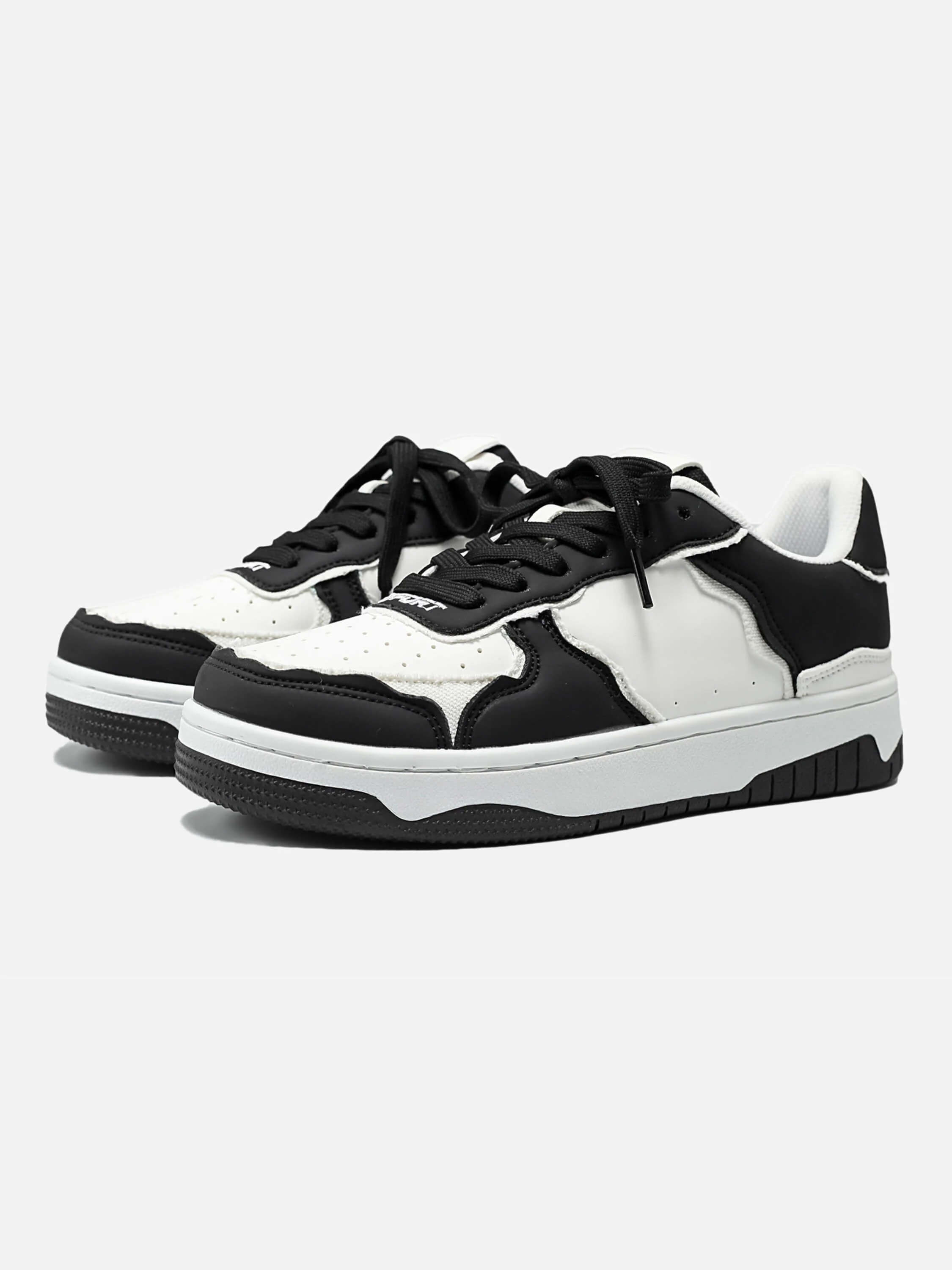 The Mudroads High Street Black And White Classic Color Scheme Board Casual Shoes Couple Models-2364