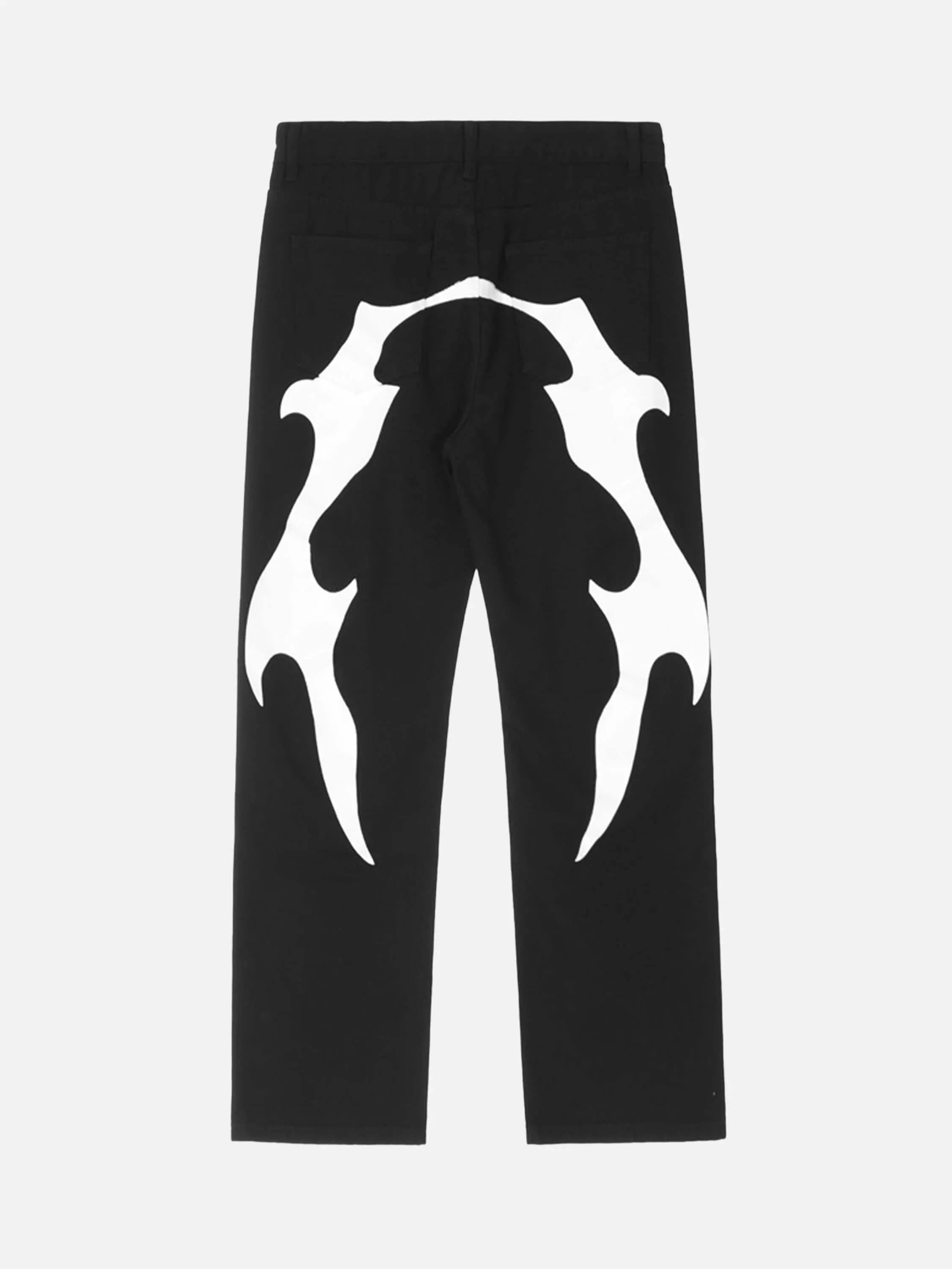 American Hip Hop Personality Print Straight Trousers-2240