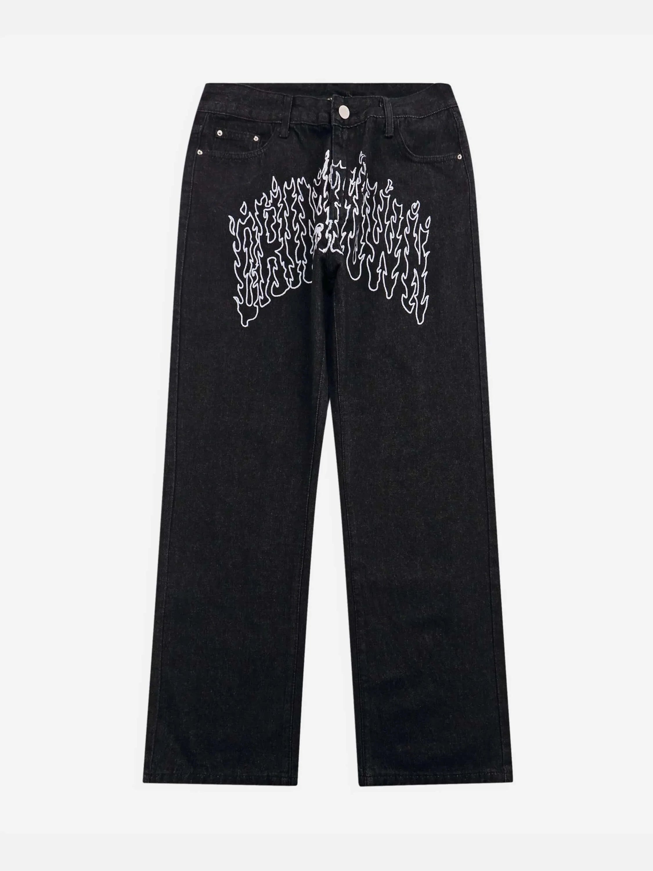 European And American High Street Embroidered Jeans Couple-2239