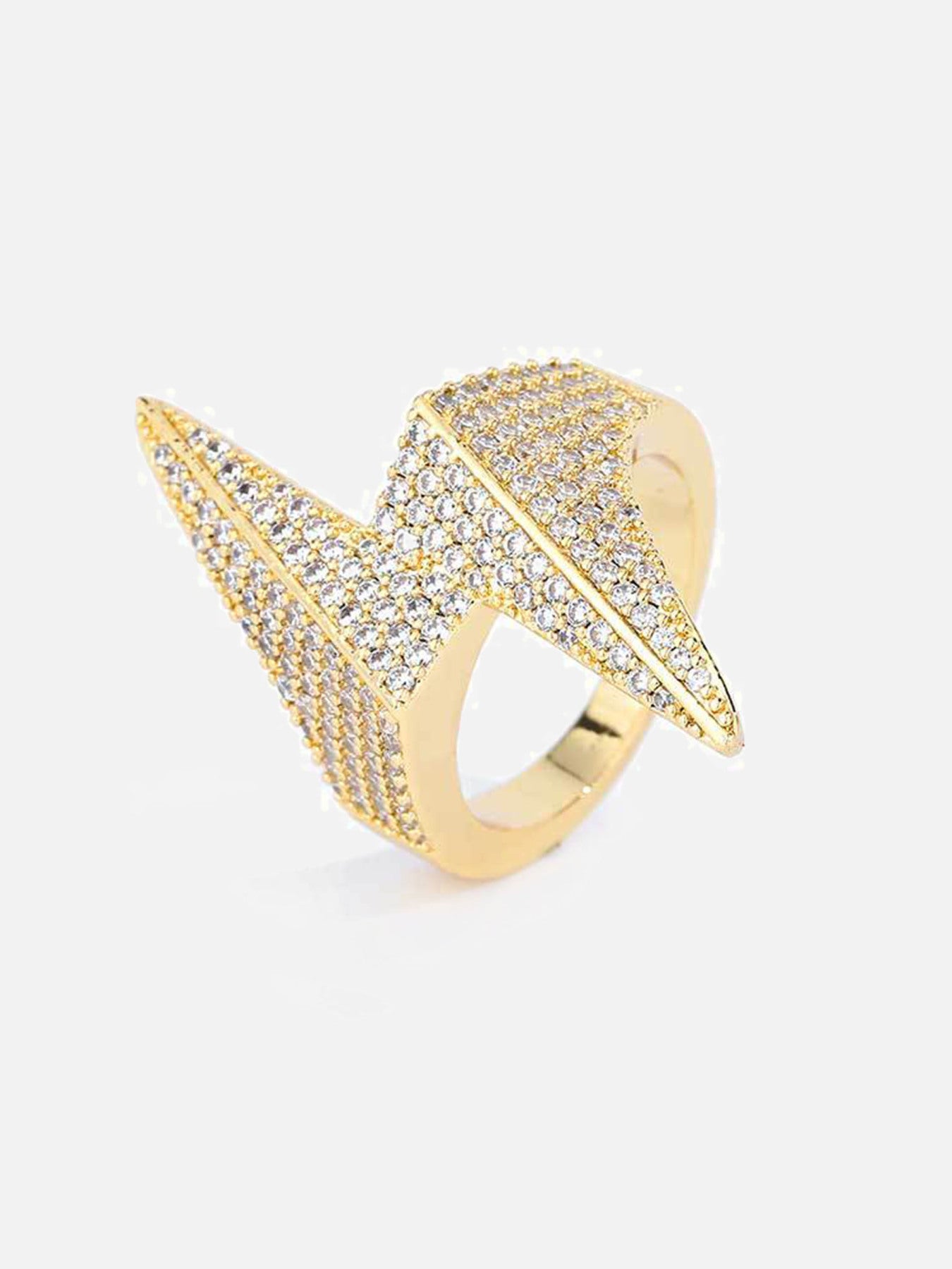 Diamond-shaped Lightning Bolt Zirconia Ring 2397