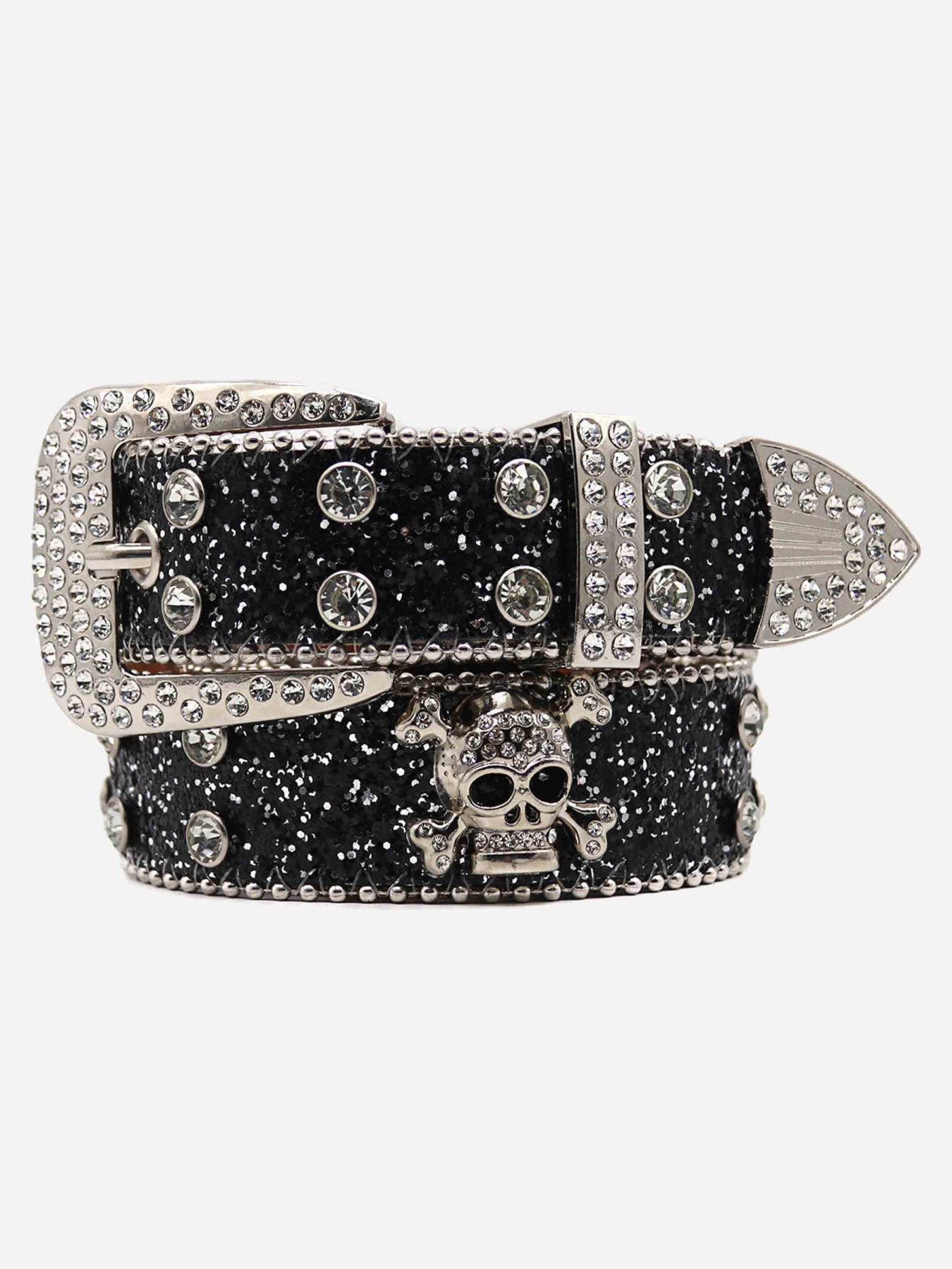 Rhinestone Skull Belt - 2349