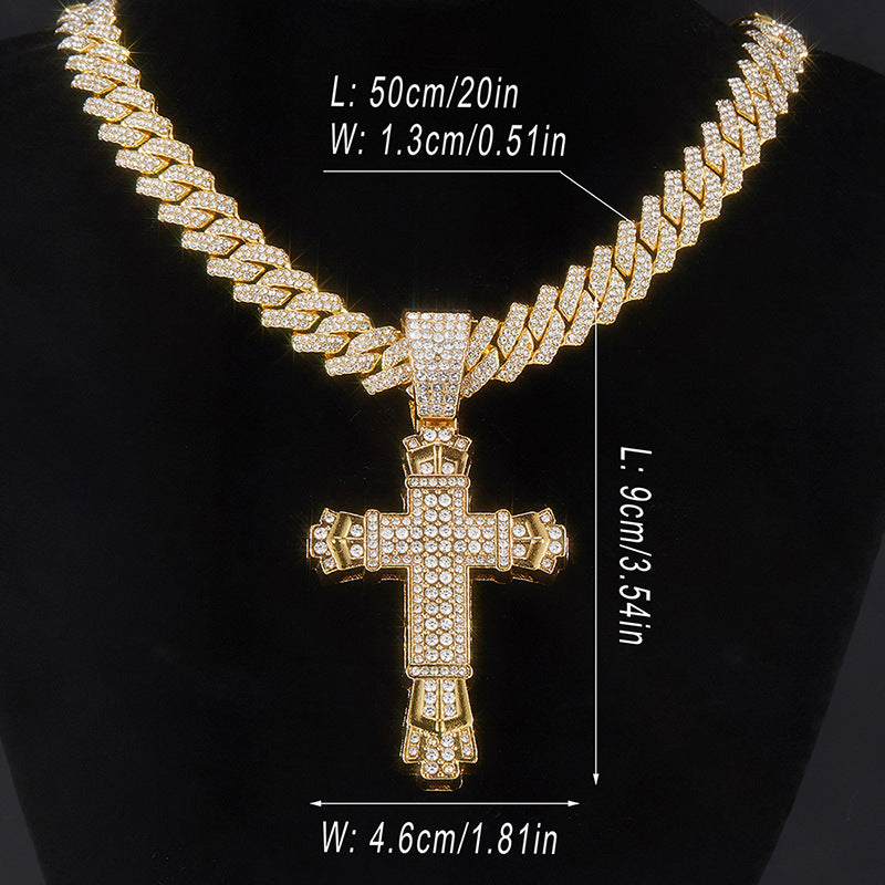 Diamond Large Cross Necklace - 2387