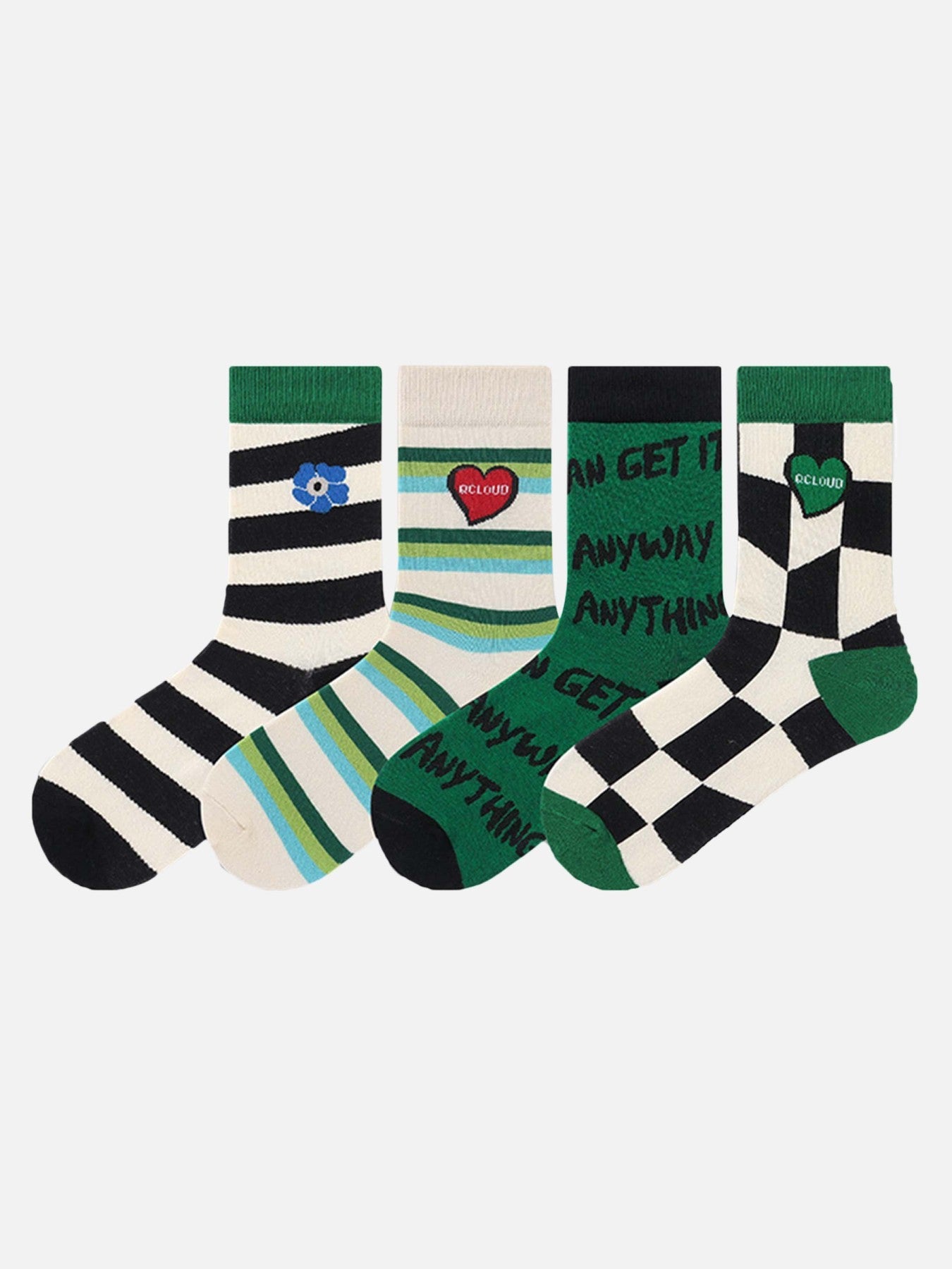 College Style Personalized Striped Cotton Socks - 2370