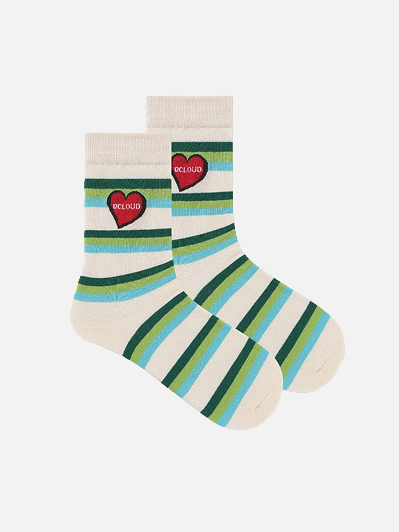 College Style Personalized Striped Cotton Socks - 2370