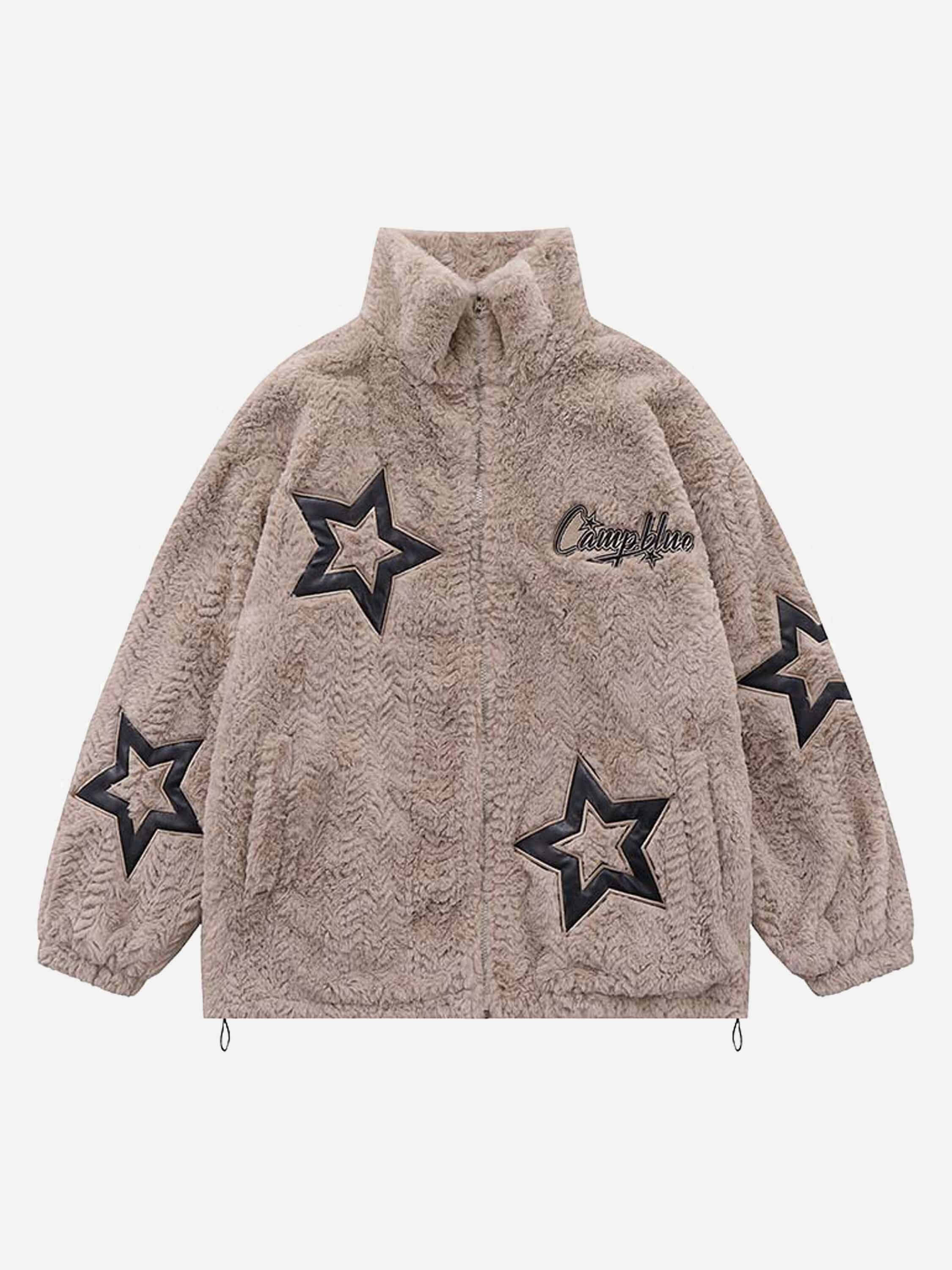 American Five-pointed Star Pattern Thickened Padded Cotton Jacket-2219