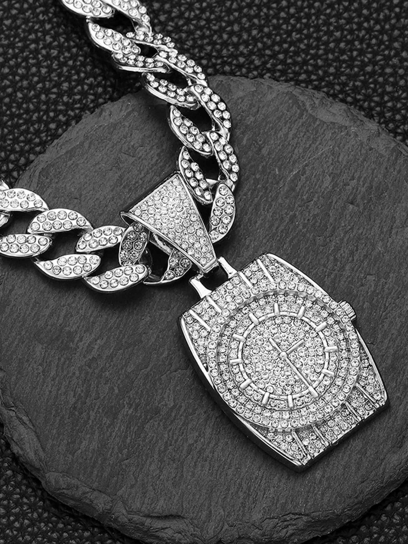 Hip Hop Vintage Full Diamond Cuban Necklace - 2383