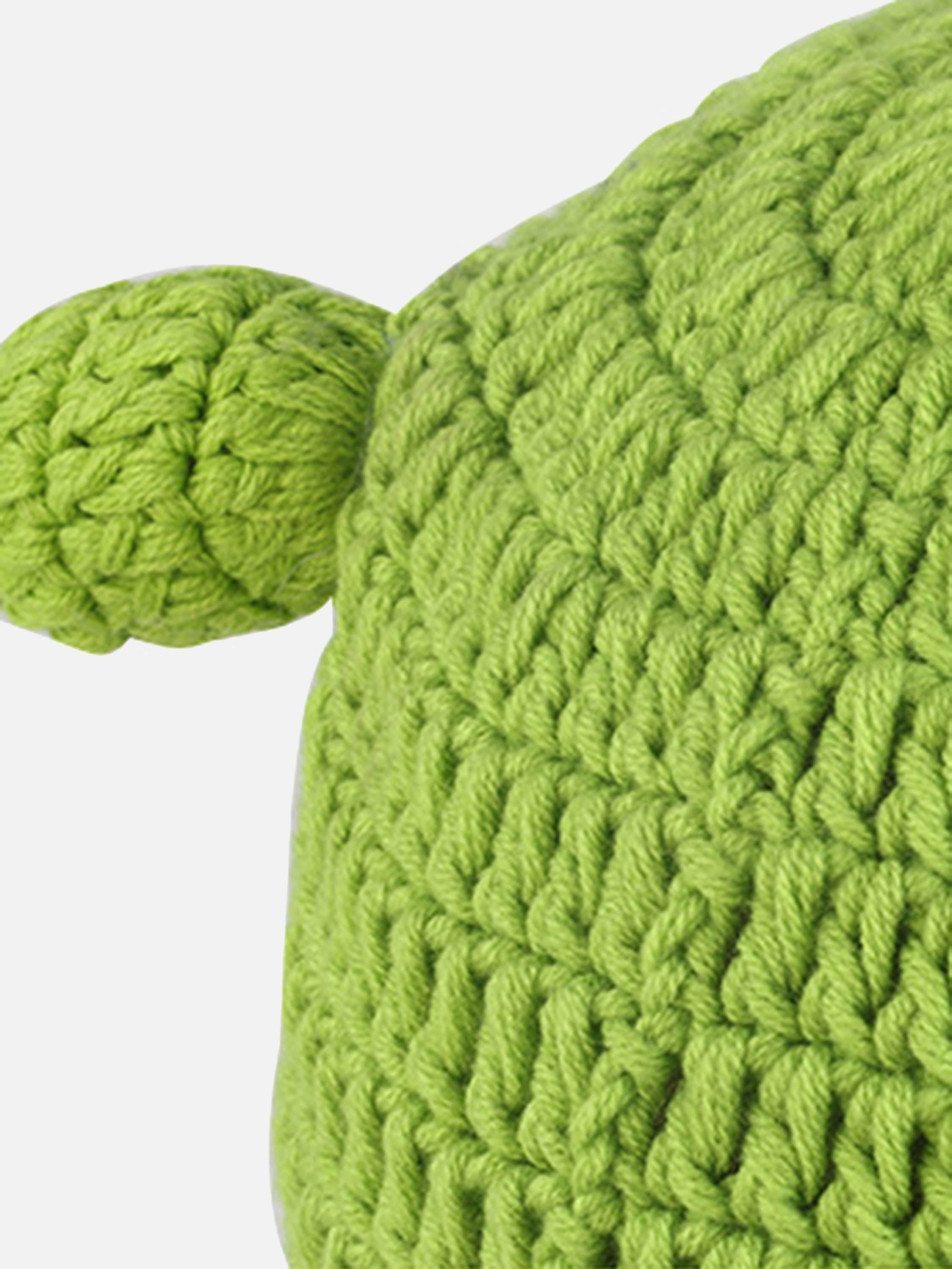 Fashion Fun Hand Knitting Green Cartoon Head Cover Knitted Cap - 2357