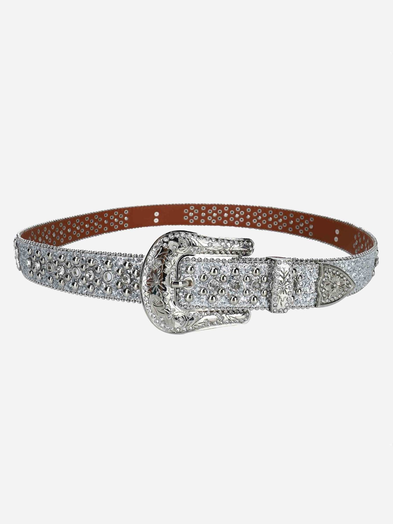 Studded Rhinestone Belt For Men - 2348