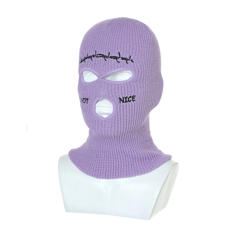 Retro Hip-hop Fun Knitted Warm Ear Protection Mask Headgear - 2361