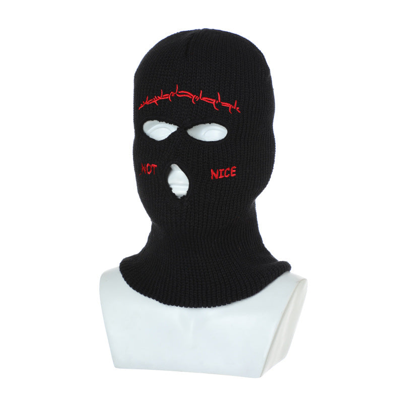 Retro Hip-hop Fun Knitted Warm Ear Protection Mask Headgear - 2361