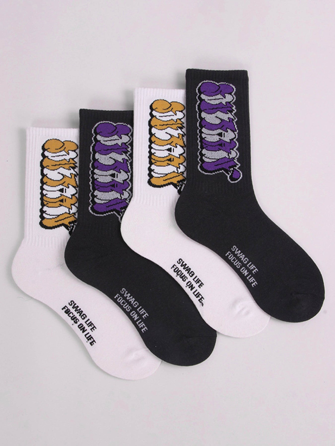 Hip-hop Hand-painted Graffiti Letters Socks - 2381