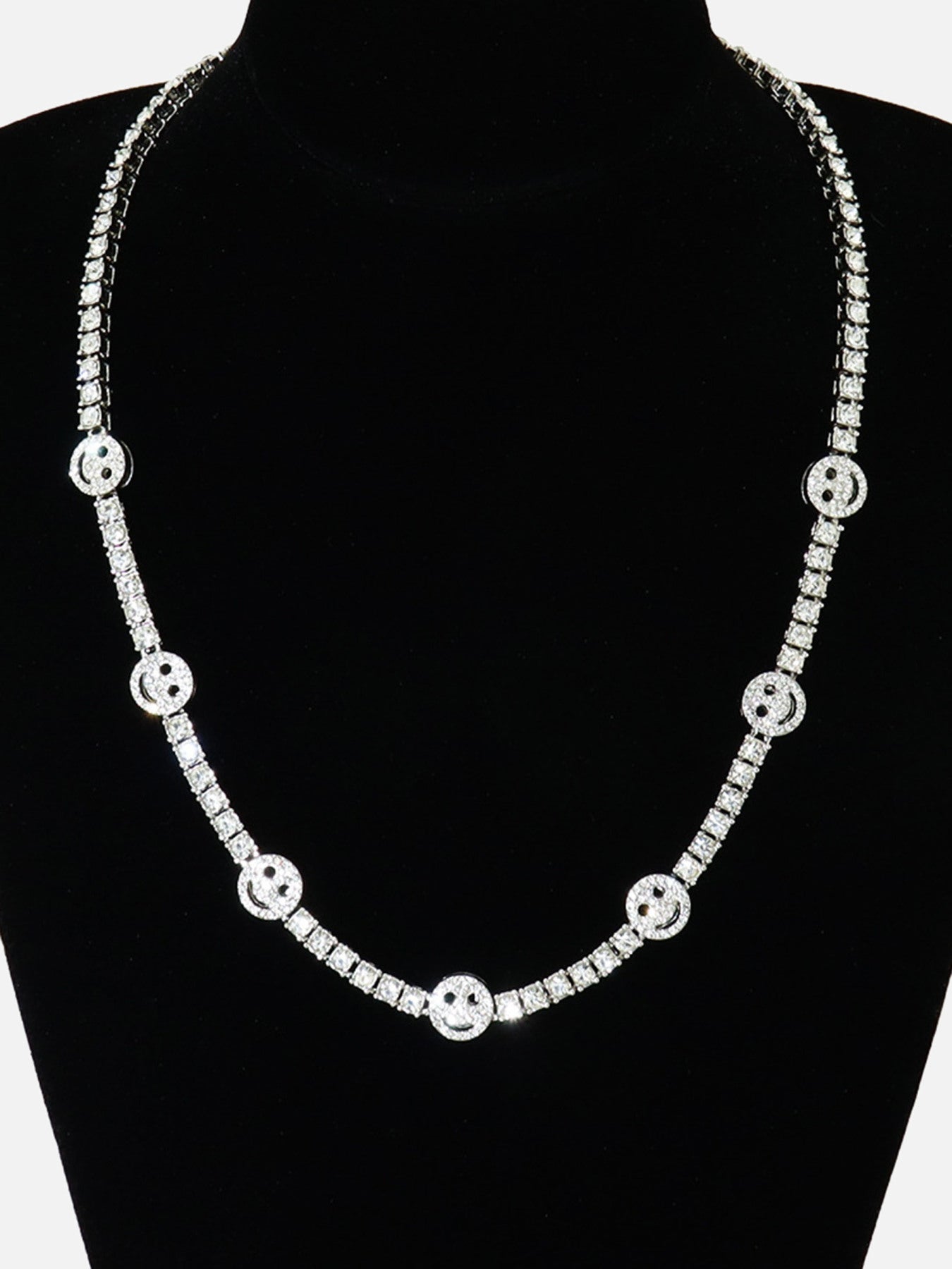 Full Diamond Smile Necklace - 2391