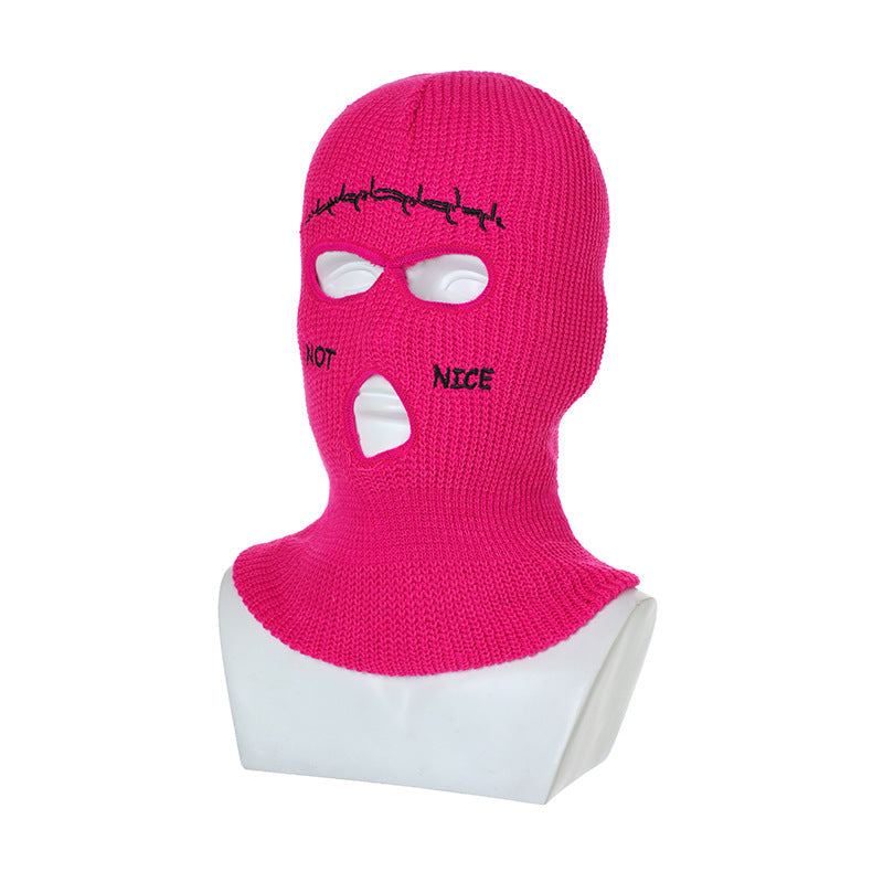 Retro Hip-hop Fun Knitted Warm Ear Protection Mask Headgear - 2361