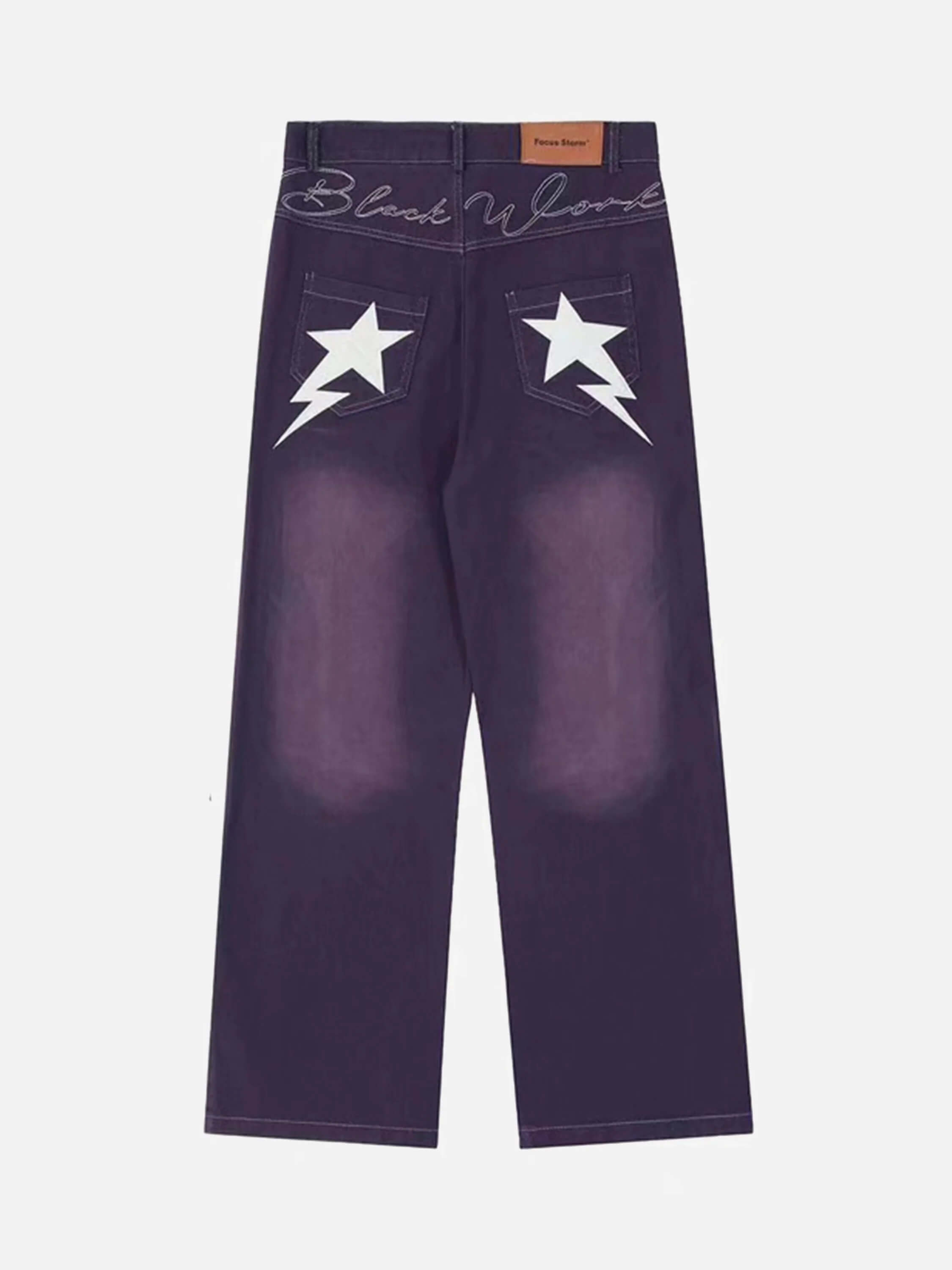 American High Street Star Embroidered Jeans-2216