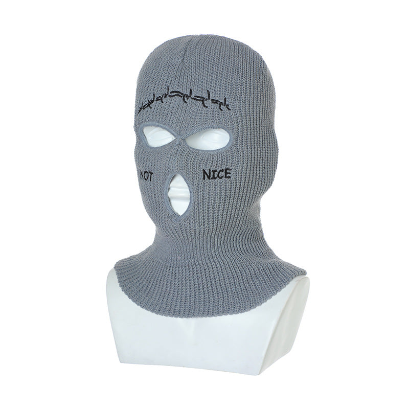 Retro Hip-hop Fun Knitted Warm Ear Protection Mask Headgear - 2361