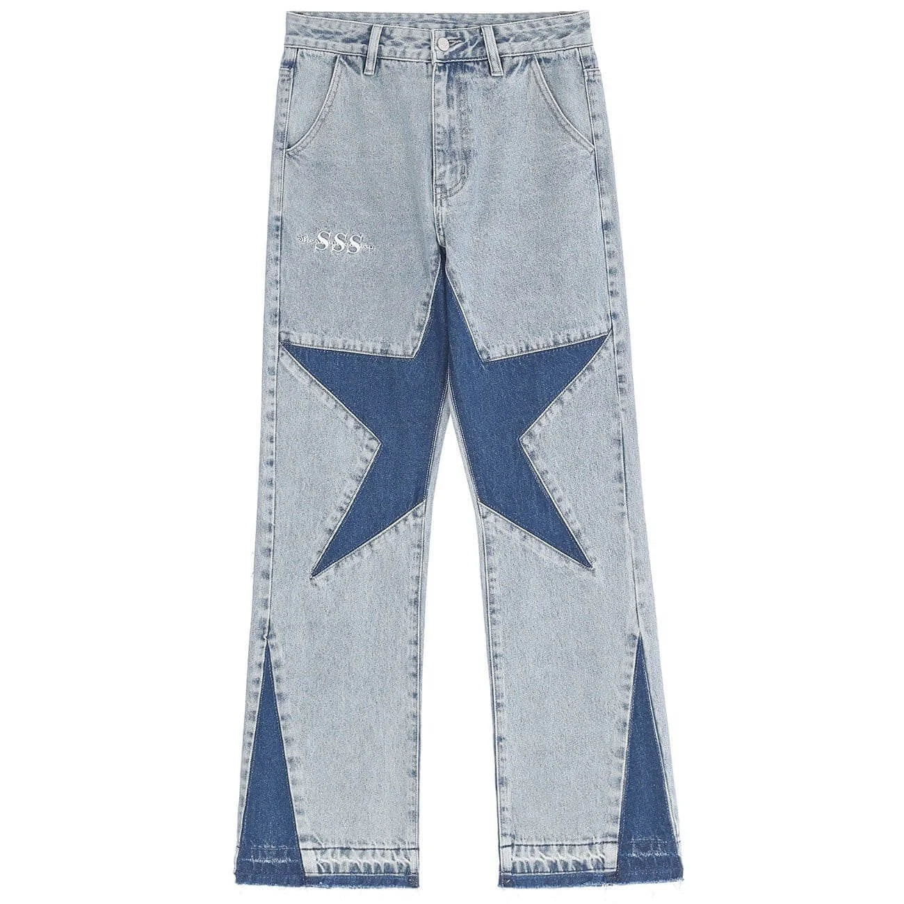 Patchwork Forked Five-pointed Star Jeans-2246