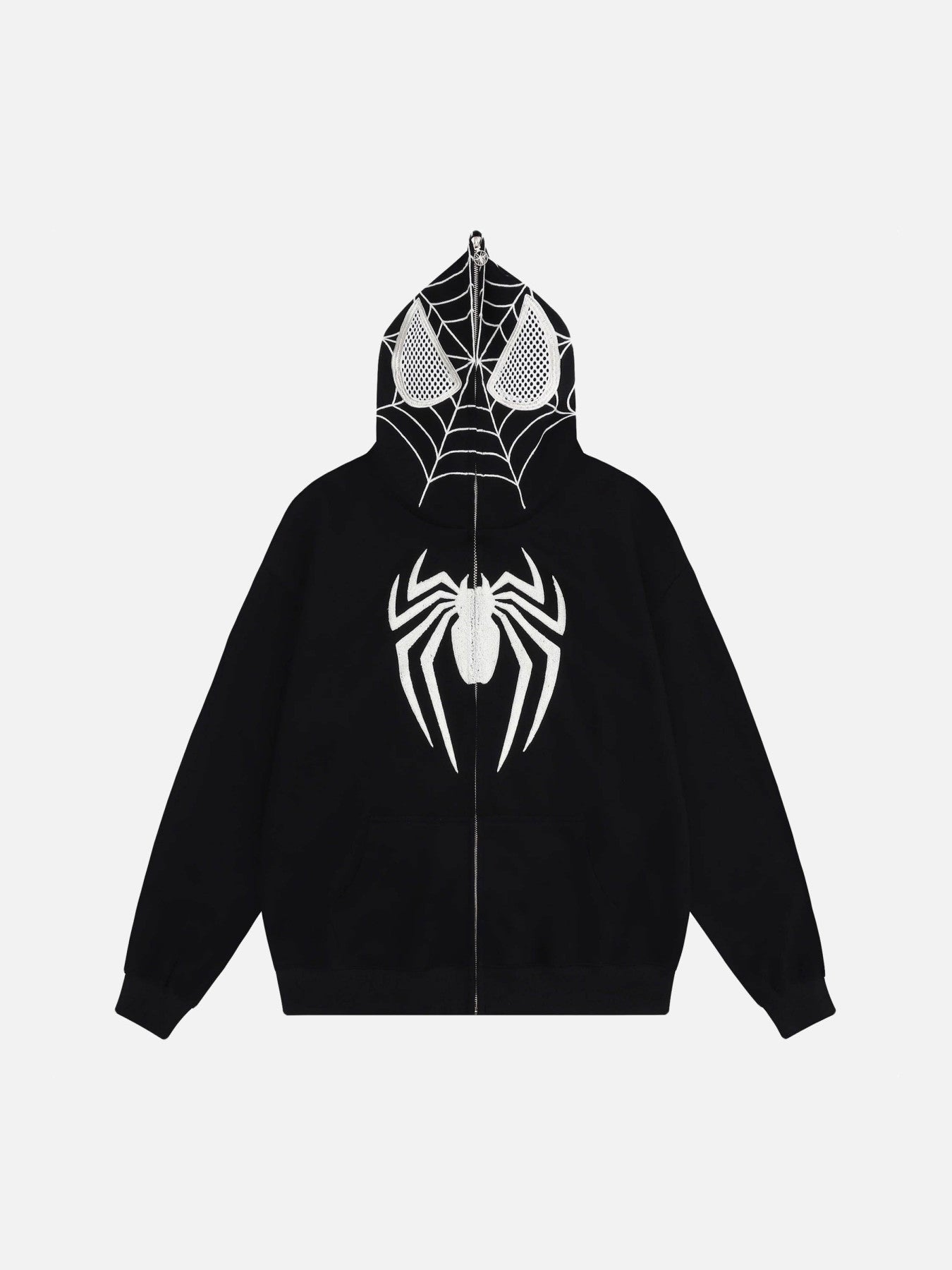 Spider Web Embroidery Eye Viewable Hoodie - 2326