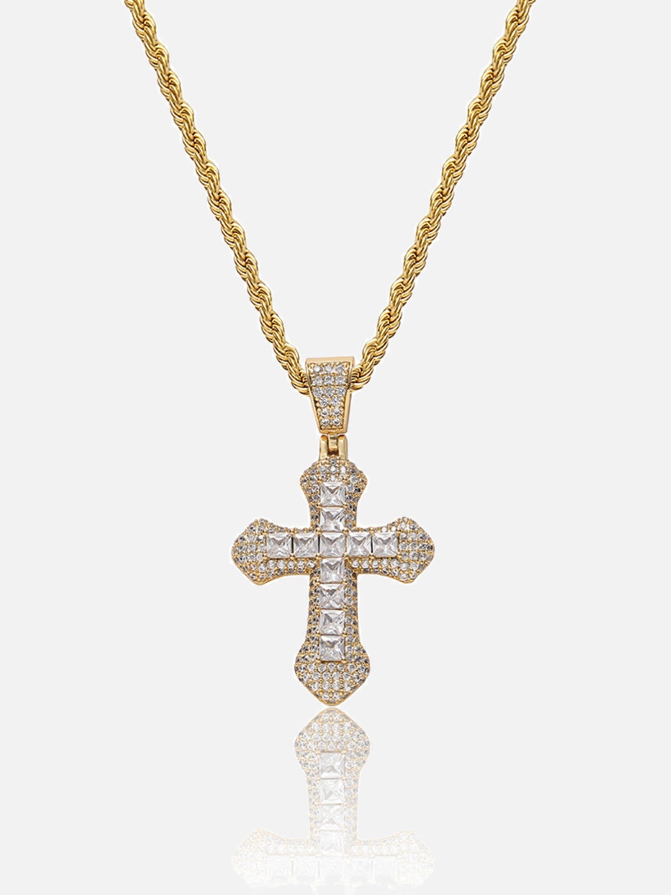 Crucifix Full Diamond Necklace - 23109