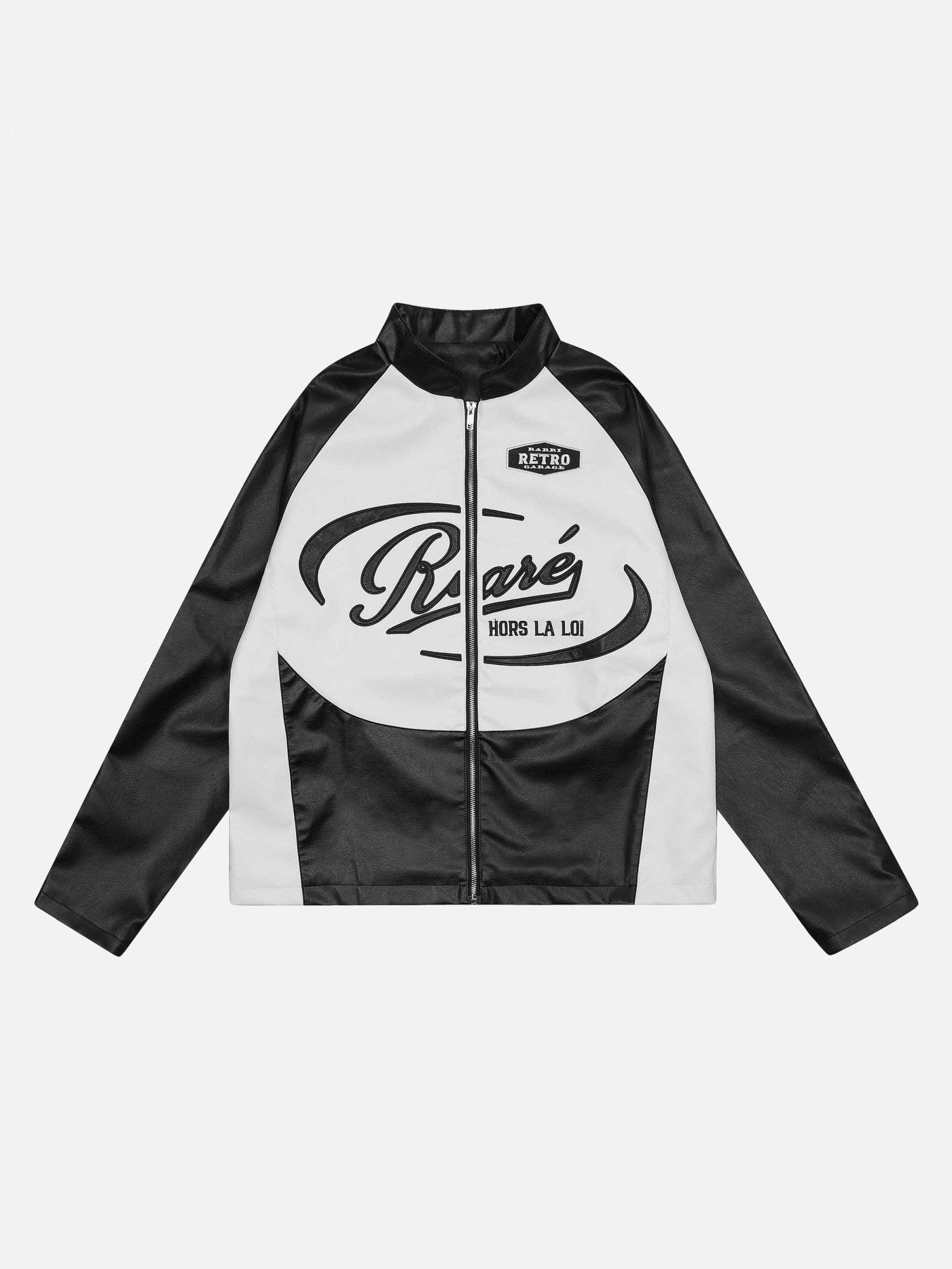 Color Matching Motorcycle Suit PU Leather Jacket - 23136