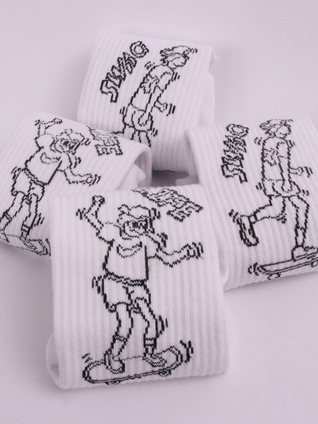 Hip-hop Sketches Of Children's Fun Mid-calf Socks - 2375